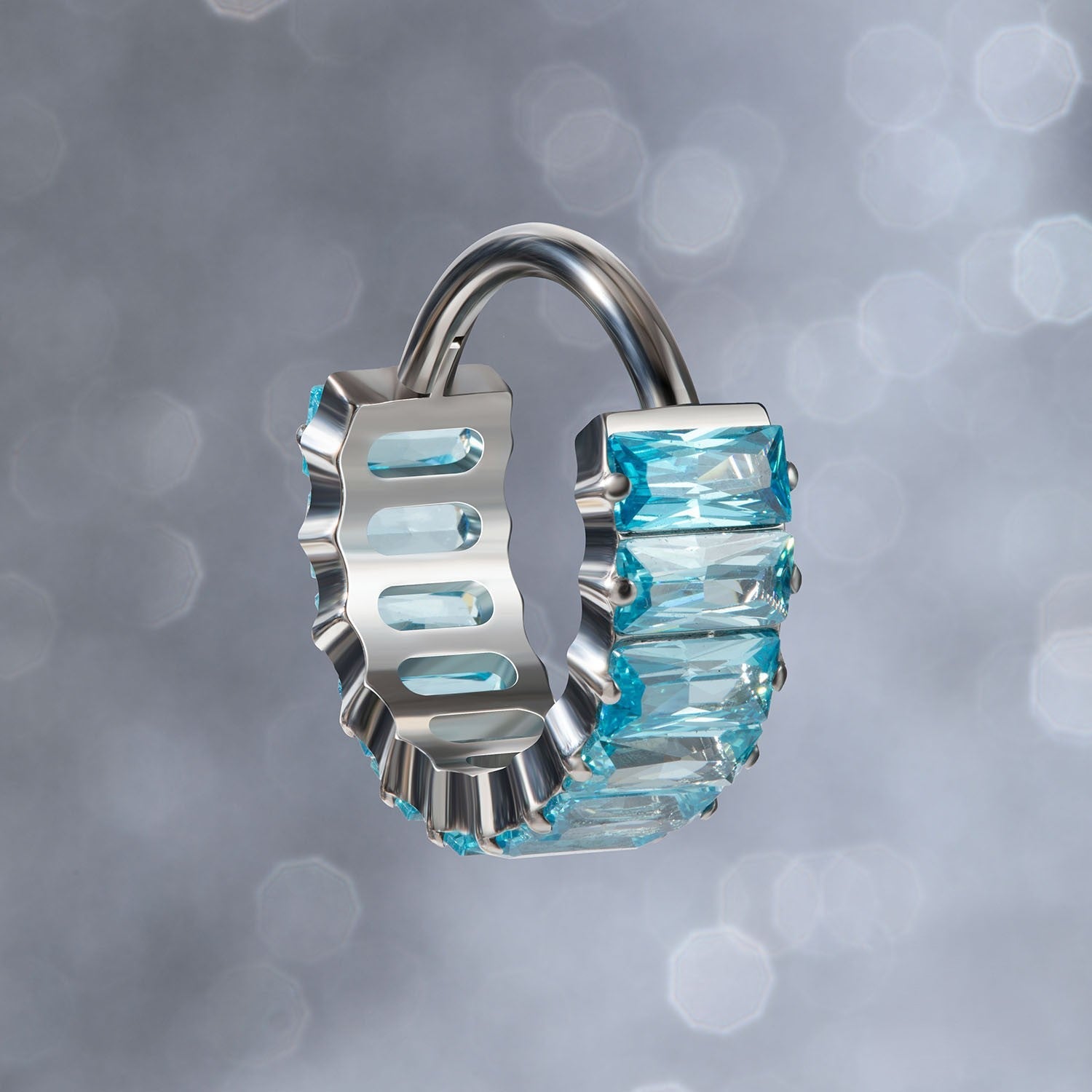 Icy CZ Stone Hoop – G23 Titanium Hypoallergenic Cartilage Earring