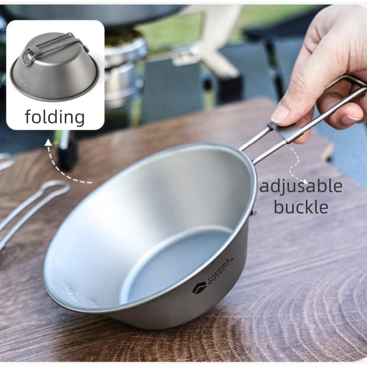 Featherlight Feast - Ultralight Titanium Folding Utensil Set for Travel