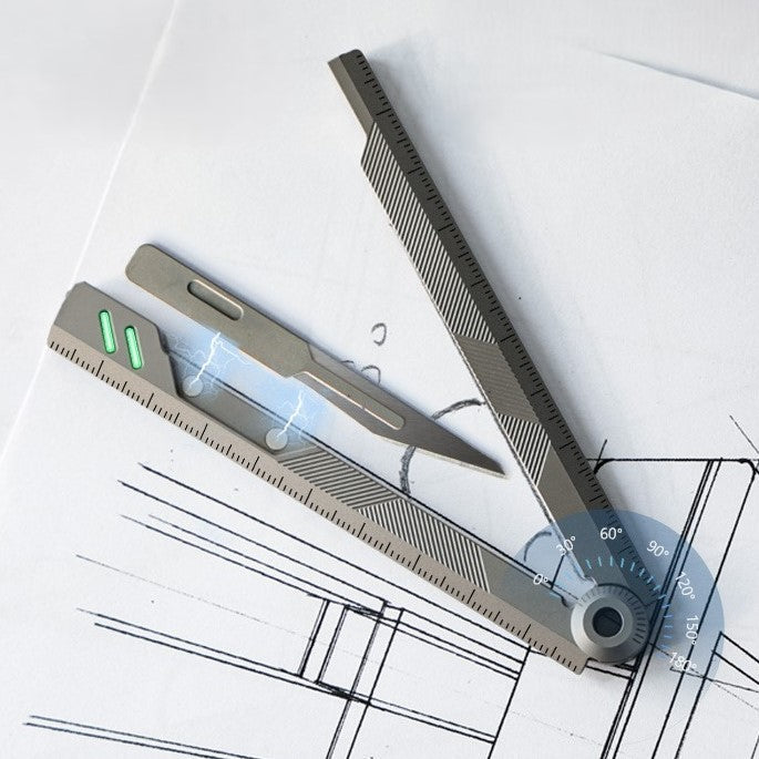 The Prule: Titanium Multifunctional EDC Foldable Ruler