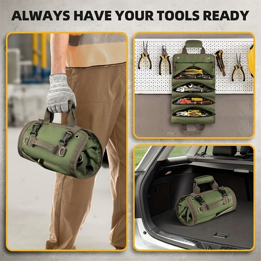 Multi-Functional Roll-Up Tool Organizer – Versatile Storage Bag for Tools & Hardware