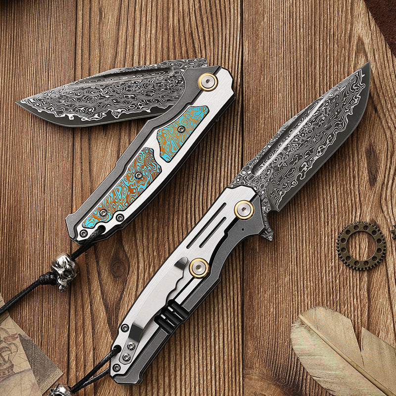 Goliath Rex – Handcrafted Damascus Steel Folding Knife