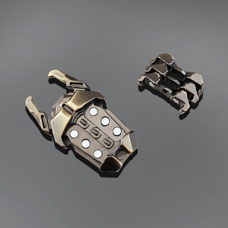 EDC Mecha Beetle – Cyber Warrior's Alloy Snap Coin, Kinetic Fidget Toy