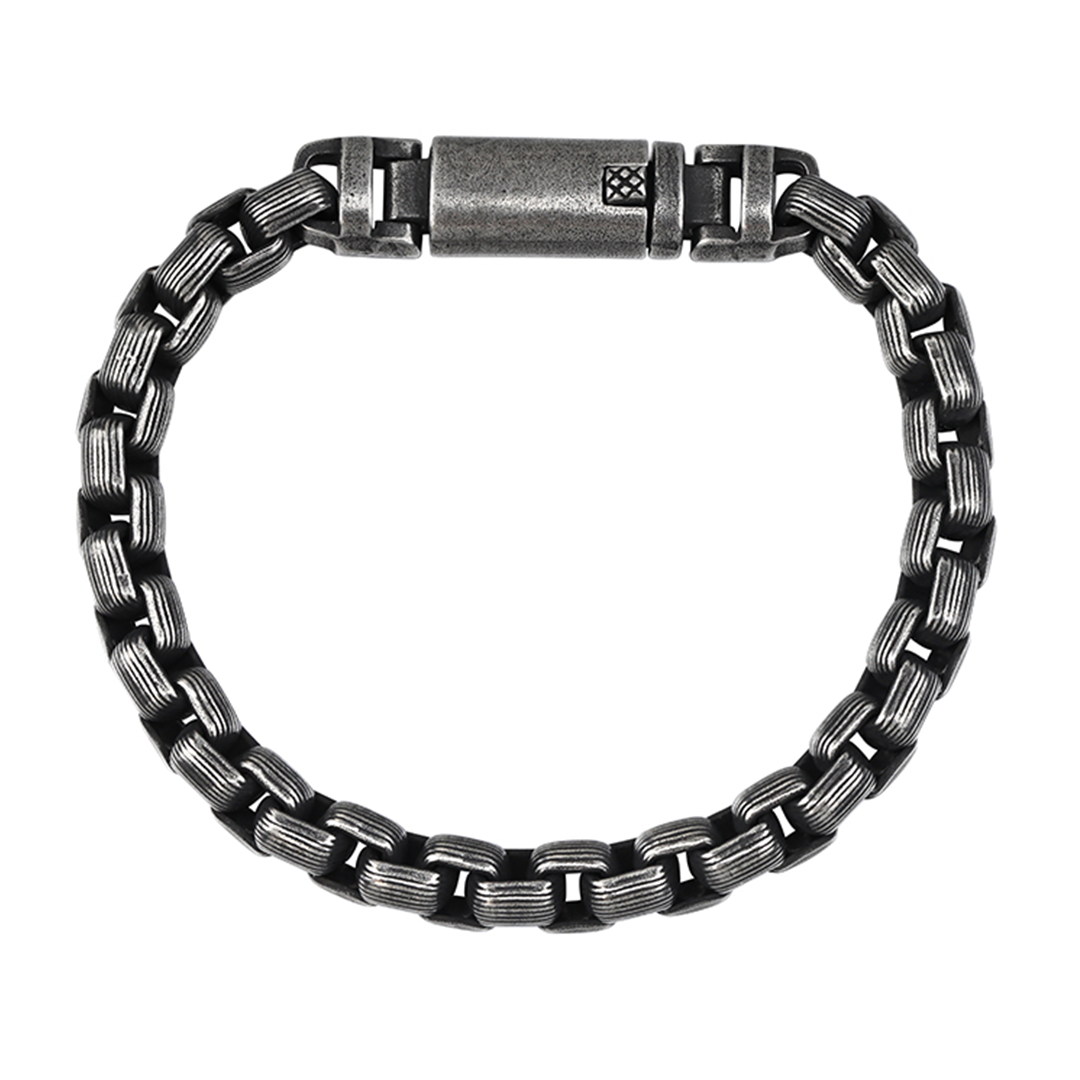 RustEdge – Titanium Steel Industrial Punk Bracelet