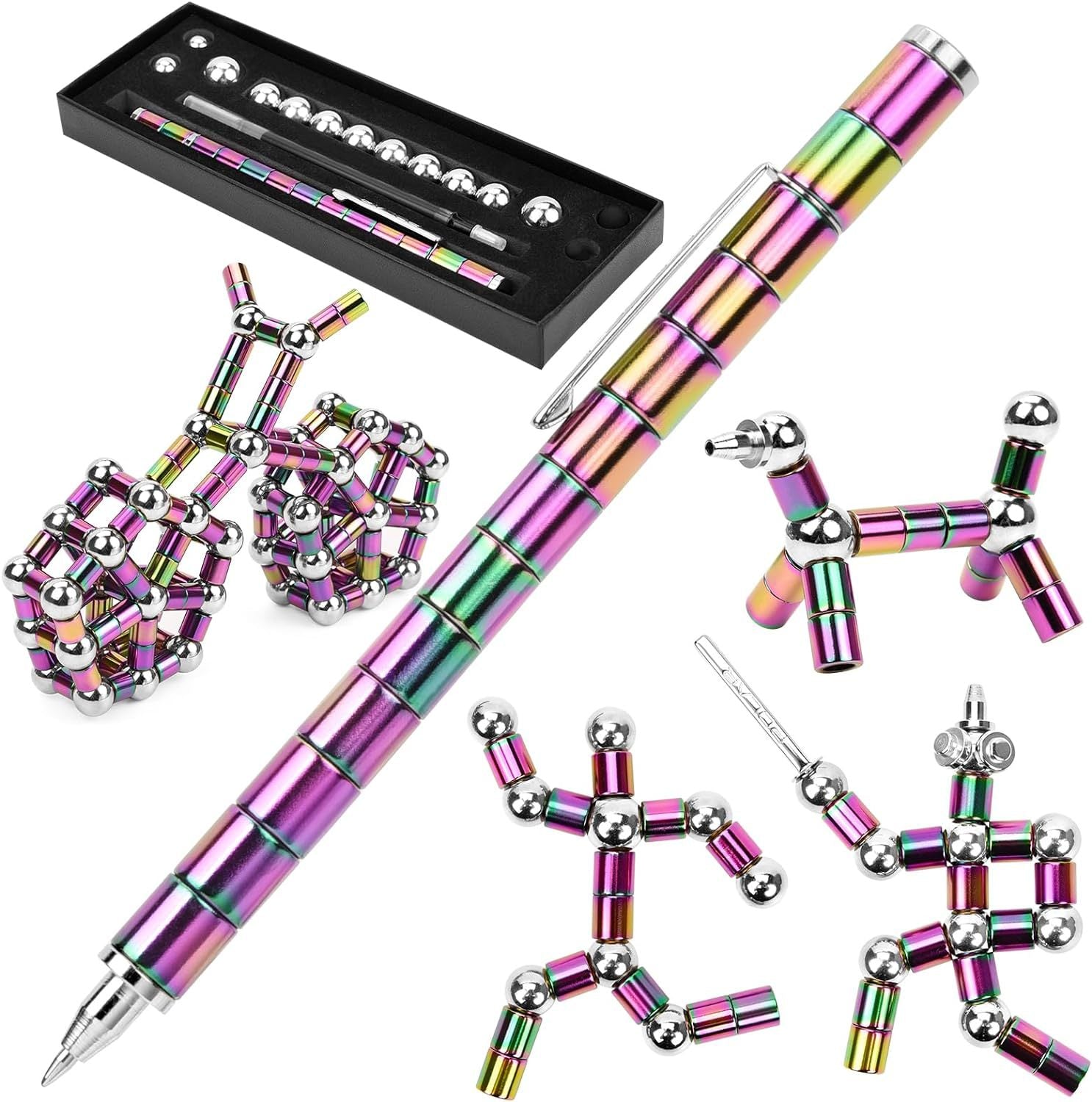 ADD-ONS: Magnetic Metal Fidget Pen-Deformable Stress Multifunctional Various of Shapes