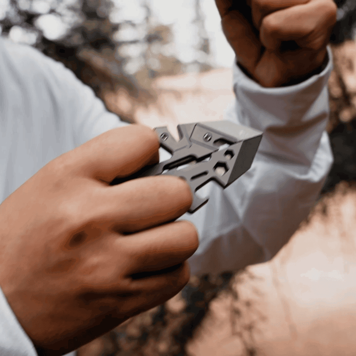 V-Stand: Titanium Multi-Tool Phone Stand for EDC