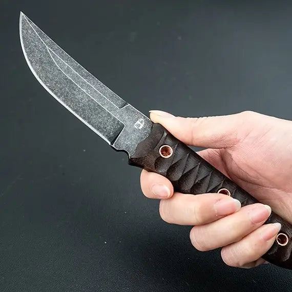 TimberForge Bushcraft Fixed Blade Knife – 5Cr15 Steel Outdoor Survival Knife