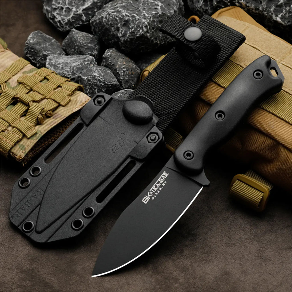 Vanguard: 5mm Thick Heavy-Duty Tactical Fixed Blade | Non-Slip Polymer Grip & Quick-Mount Sheath