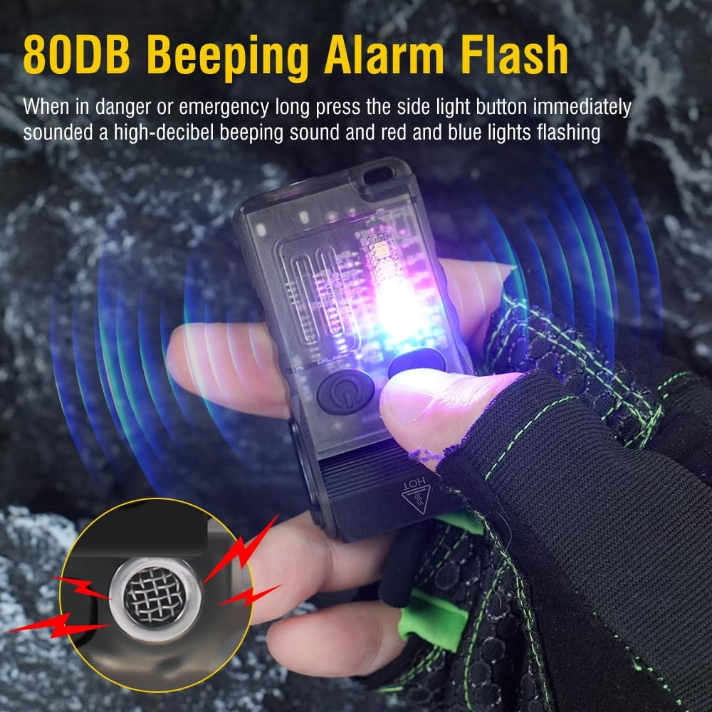 AlertGlow Guardian : Mini Pocket Keychain Flash Light