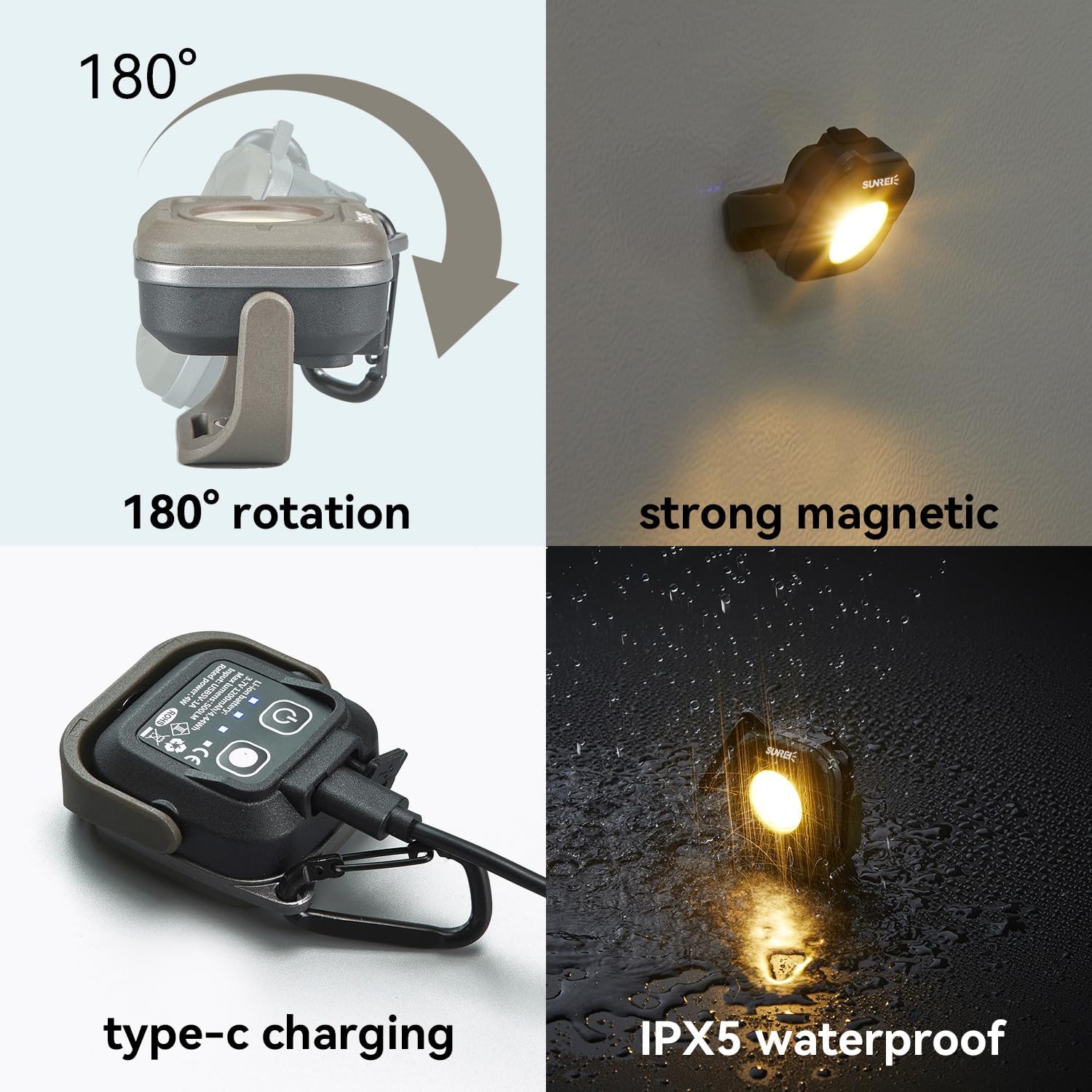 RuggedCompass Keylight: – 180° Rotating, 500 Lumens, Bi-Color Temperature