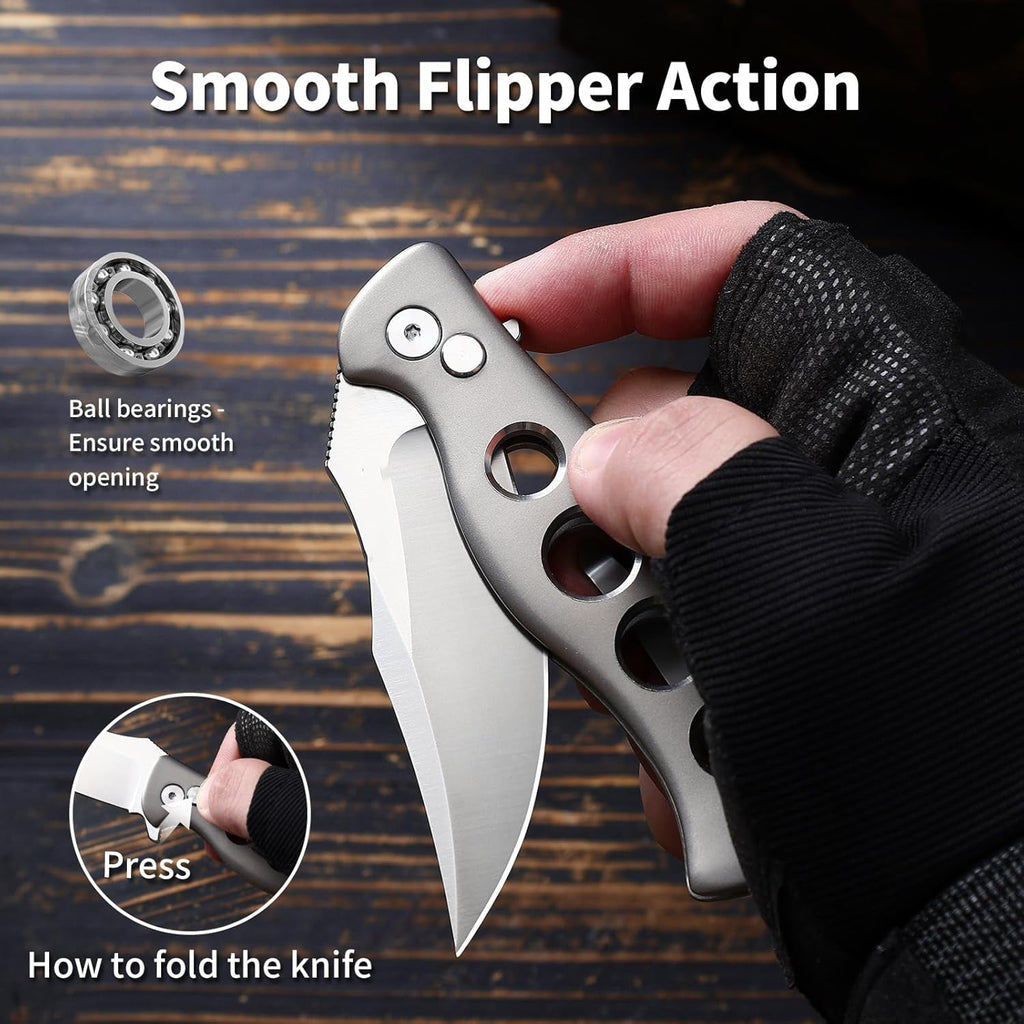 Eclipse Fold - Titanium Handle EDC Small Pocket Knife