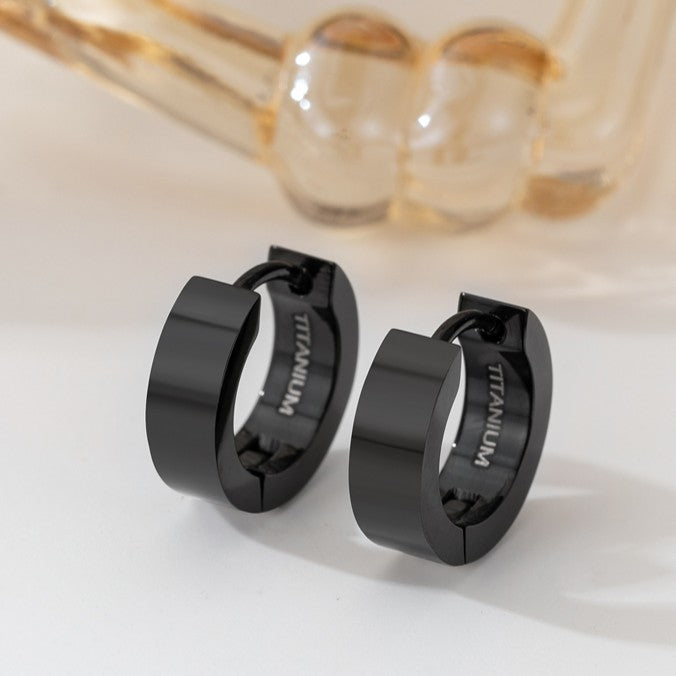 Pure Titanium Hoop Earrings – Hypoallergenic Unisex Minimalist Ear Cuffs