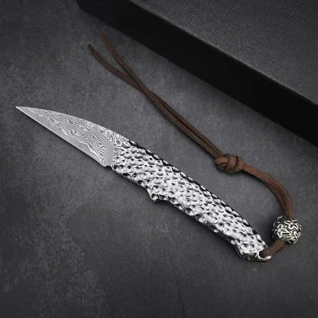 Feather-Light Samurai:Damascus Steel Folding Pocket Knife
