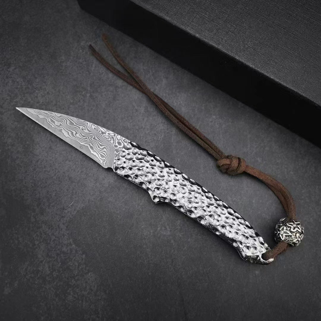 Feather-Light Samurai:Damascus Steel Folding Pocket Knife