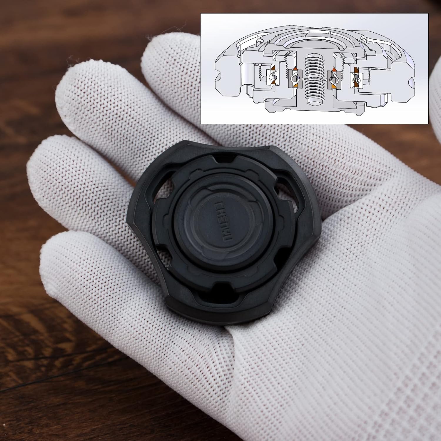 Titanium Compound Gyro Fidget Spinner:Modular EDC Stress Relief Toy