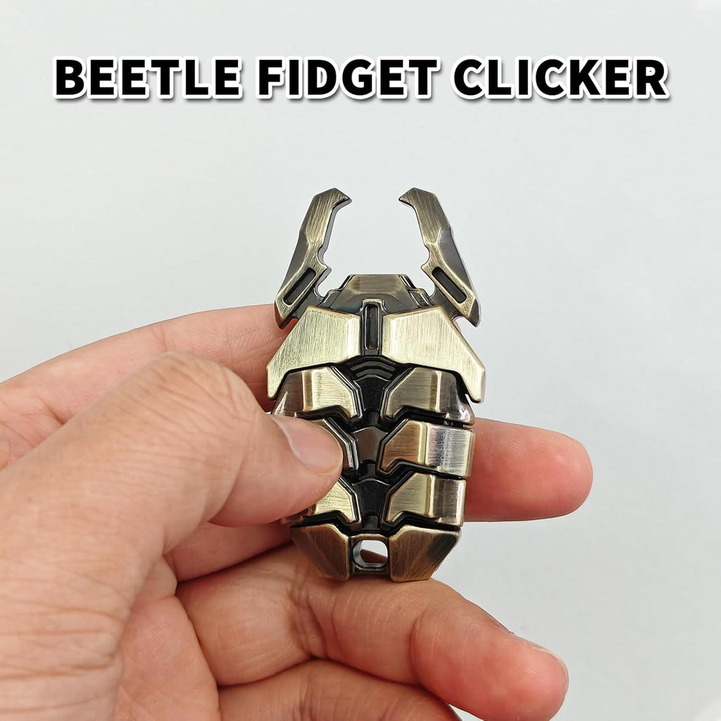 EDC Mecha Beetle – Cyber Warrior's Alloy Snap Coin, Kinetic Fidget Toy