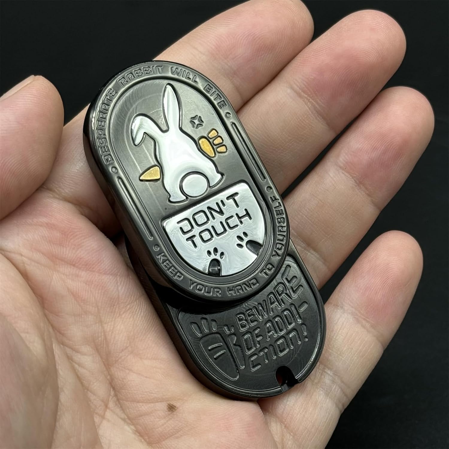 Don’t Touch Bunny Slider – Grumpy Rabbit EDC Toy with Addictive “Ding” Sound