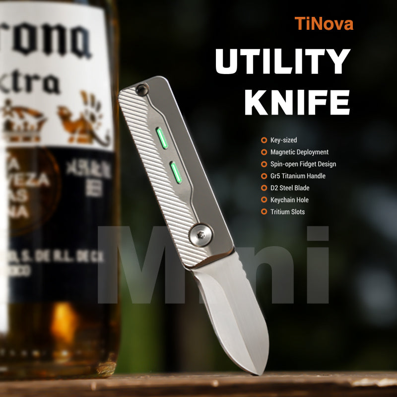 TiNova: Magnetic Titanium Mini EDC Knife & Fidget Tool