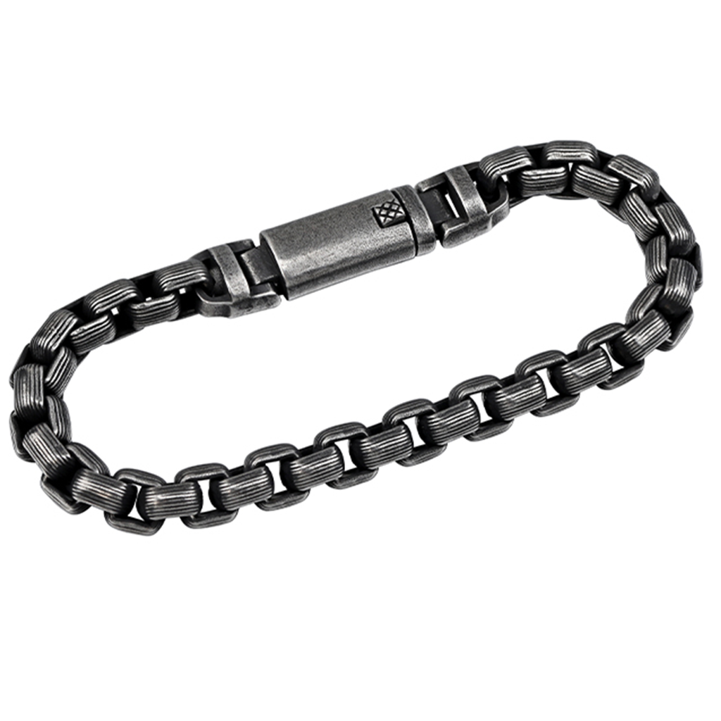 RustEdge – Titanium Steel Industrial Punk Bracelet