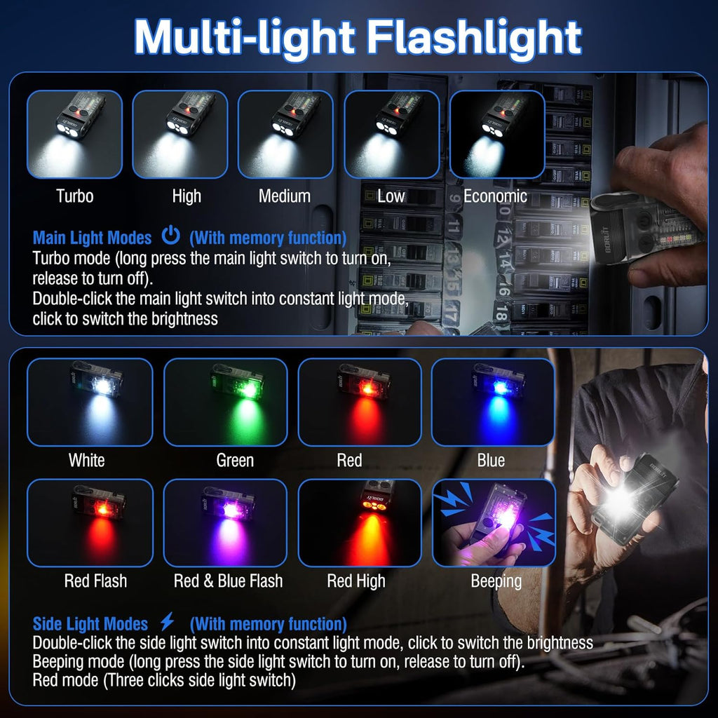 AlertGlow Guardian : Mini Pocket Keychain Flash Light