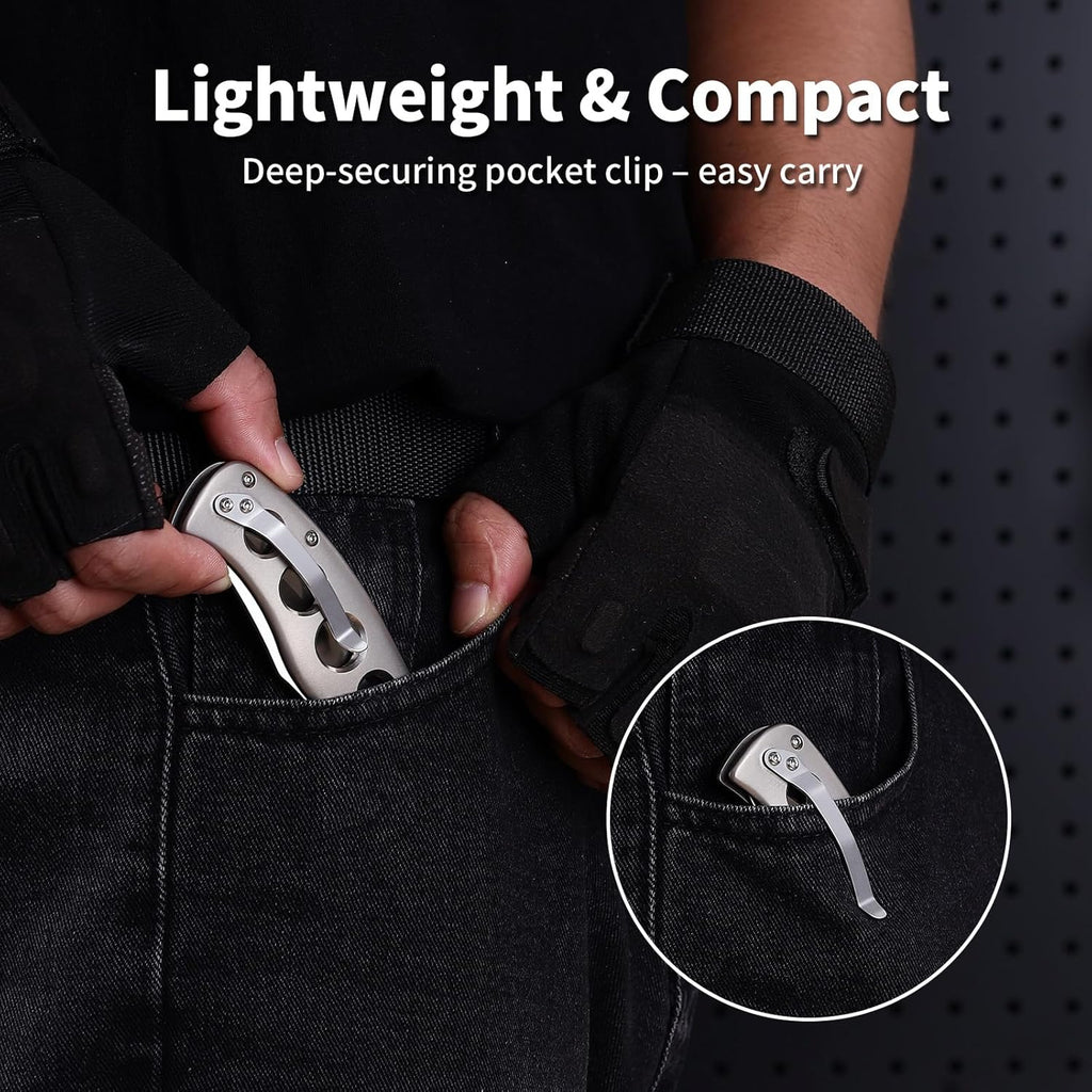 Eclipse Fold - Titanium Handle EDC Small Pocket Knife