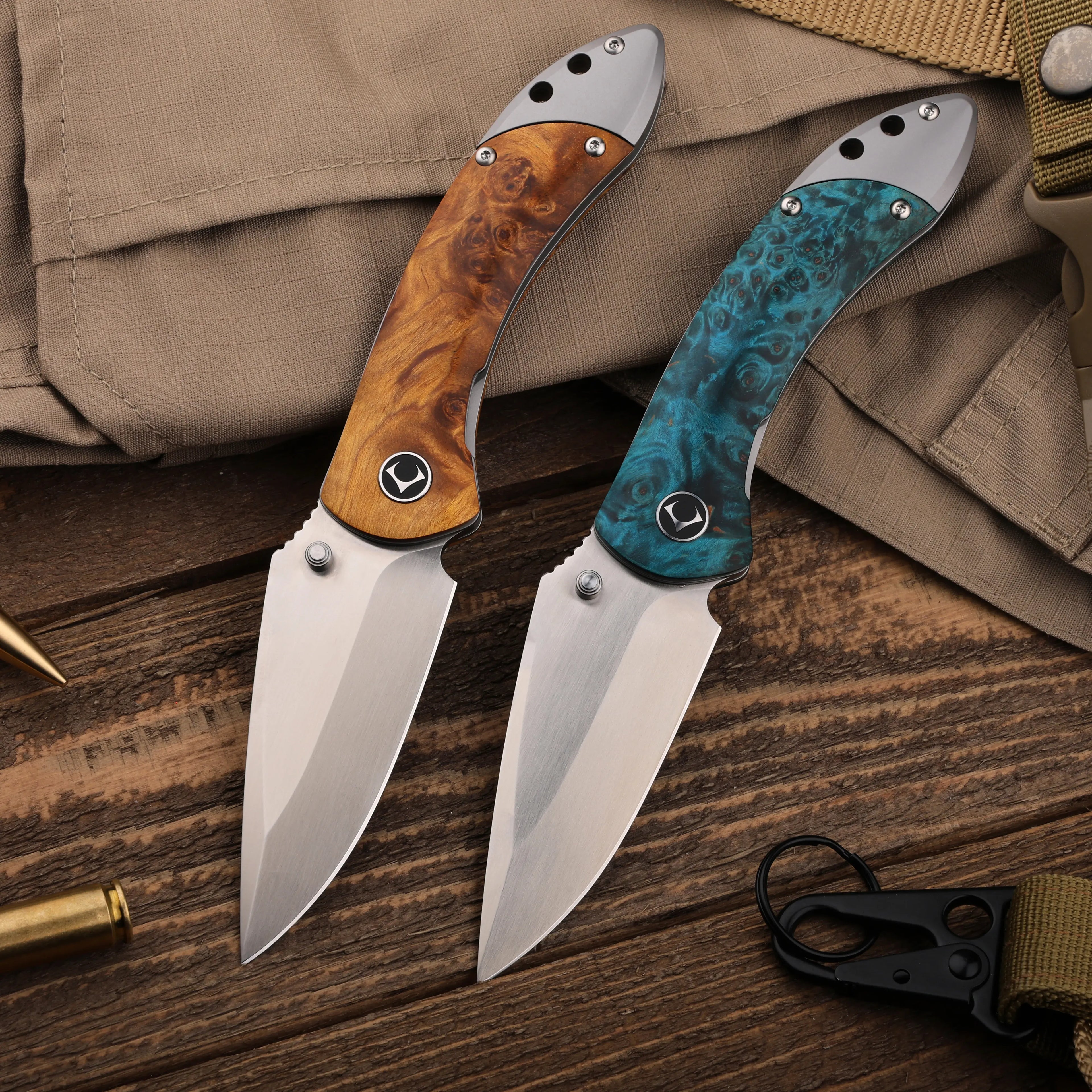 Enchantress | VG10 Stabilized Wood & Titanium EDC Folding Knife