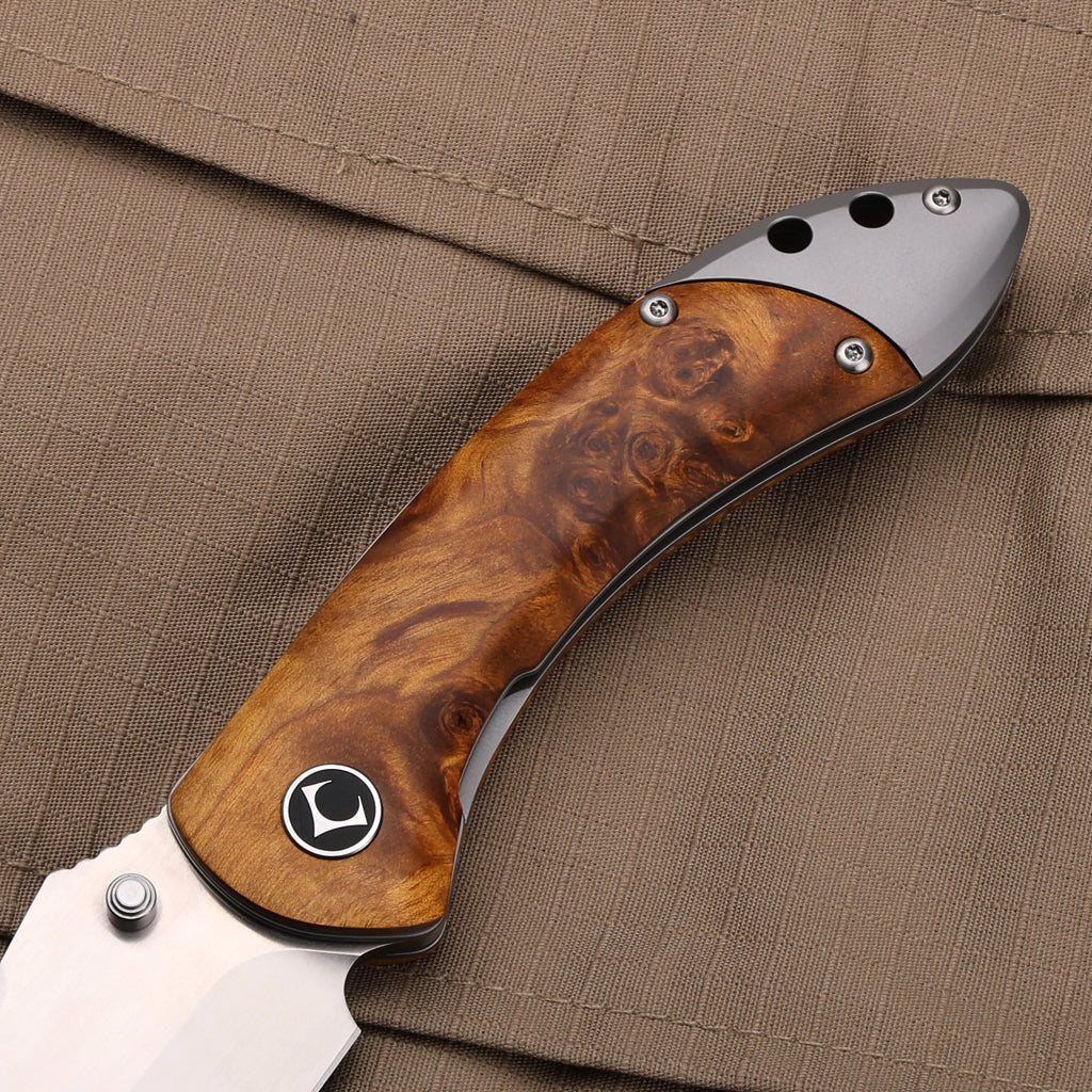 Enchantress | VG10 Stabilized Wood & Titanium EDC Folding Knife