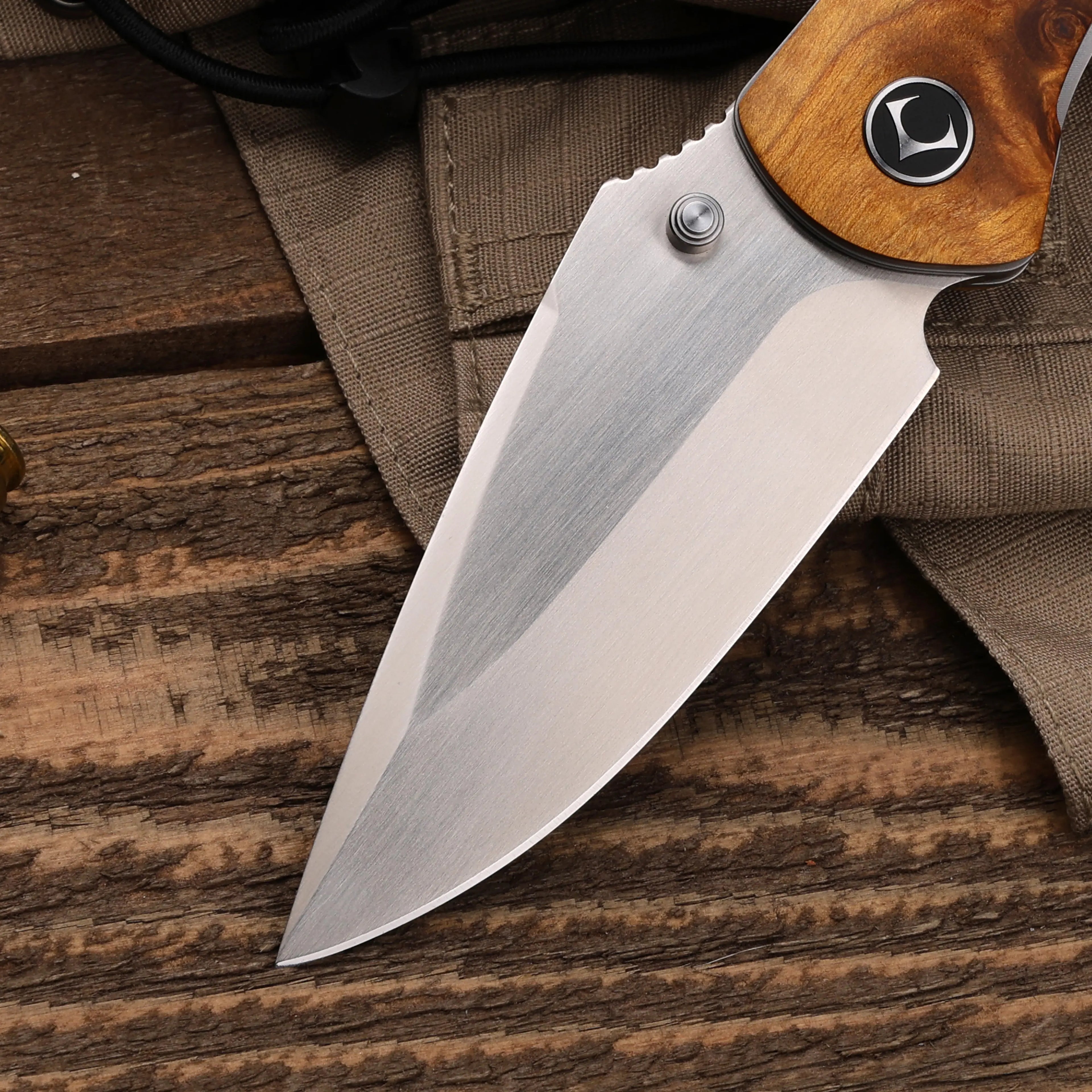 Enchantress | VG10 Stabilized Wood & Titanium EDC Folding Knife