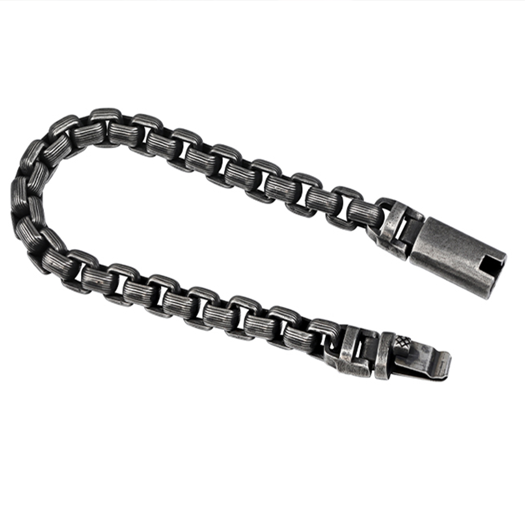 RustEdge – Titanium Steel Industrial Punk Bracelet