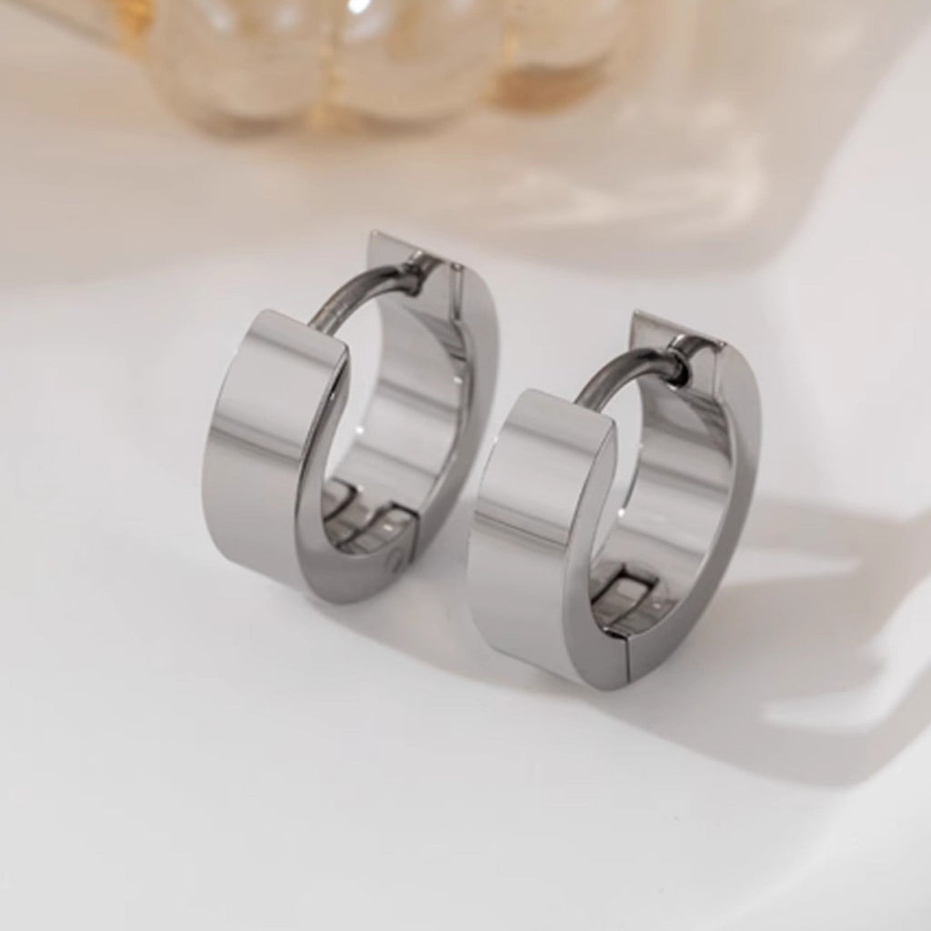 Pure Titanium Hoop Earrings – Hypoallergenic Unisex Minimalist Ear Cuffs