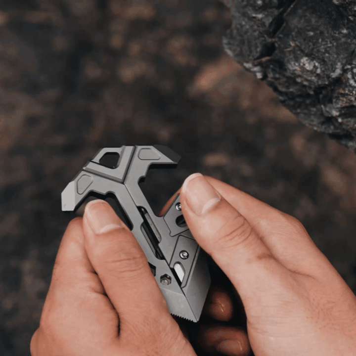 V-Stand: Titanium Multi-Tool Phone Stand for EDC