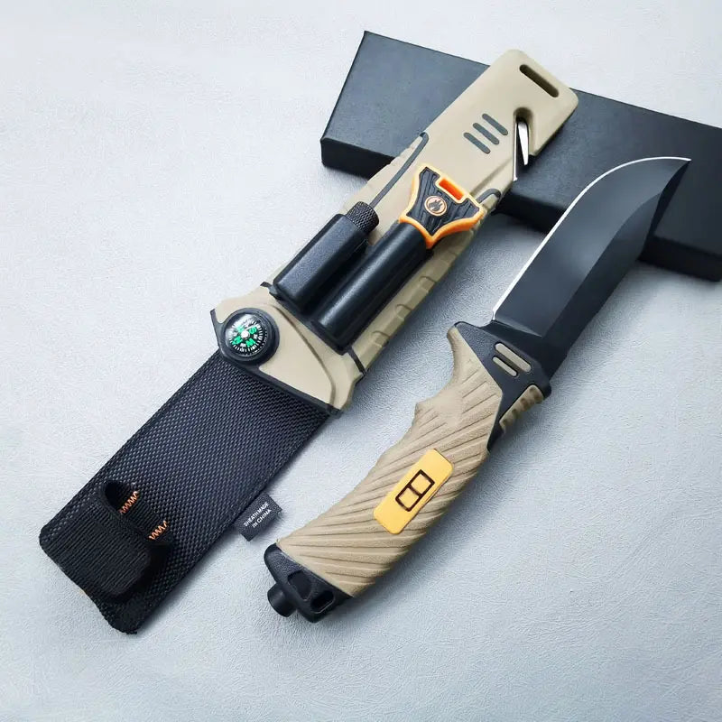 Vanguard Fixed Blade Survival Knife - 8Cr13Mov Stainless Steel Bushcraft Tool with Non-Slip Ergonomic Grip