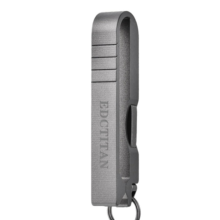 Quick-Release Titanium Keychain Clip with Tweezers