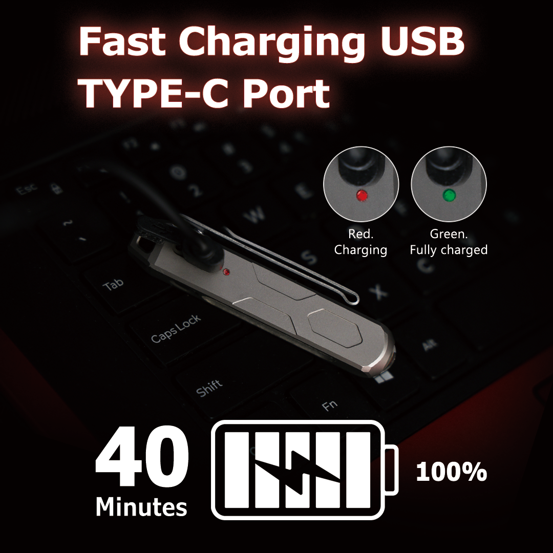 EchoSwitch: Titanium Magnetic Dual-Light EDC Flashlight