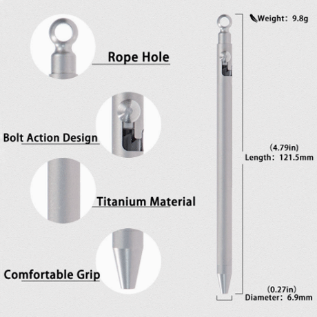 ADD-ONS:Mini Titanium Bolt Action Pen
