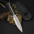 Forged Dawn:Unique Design Integral 4Cr13 Steel EDC Knife with K-Sheath