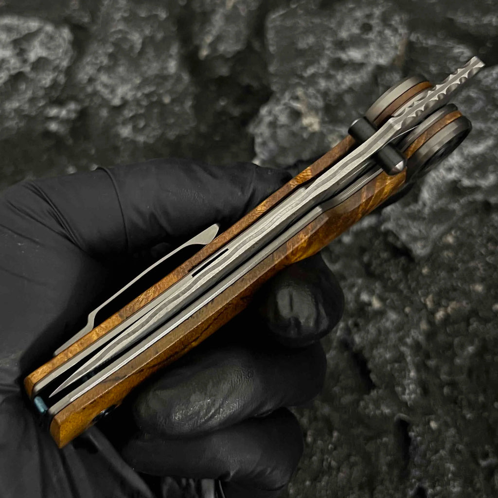 SolarFlame - Damascus EDC Folding Knife