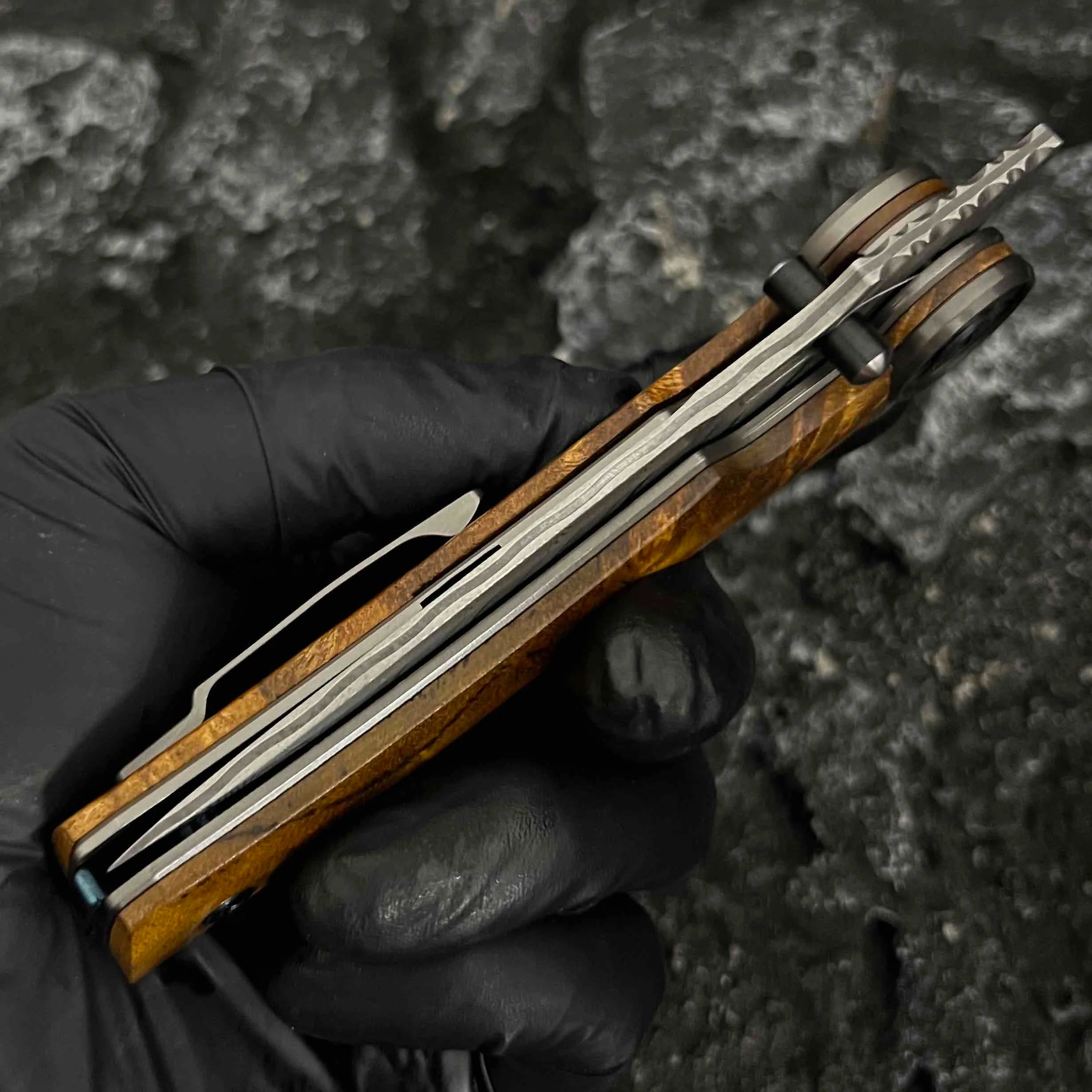 SolarFlame - Damascus EDC Folding Knife