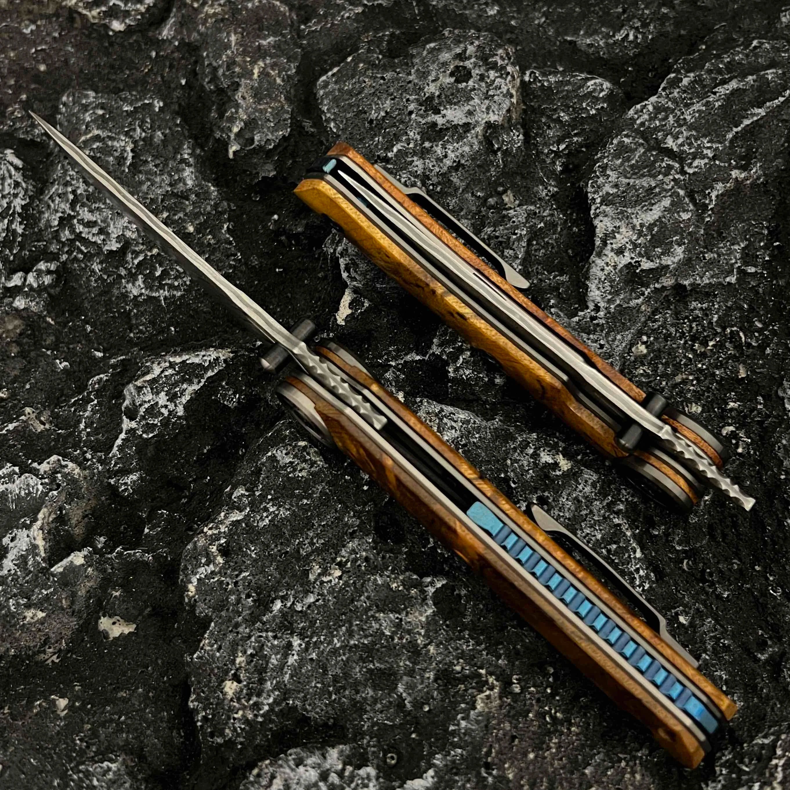 SolarFlame - Damascus EDC Folding Knife