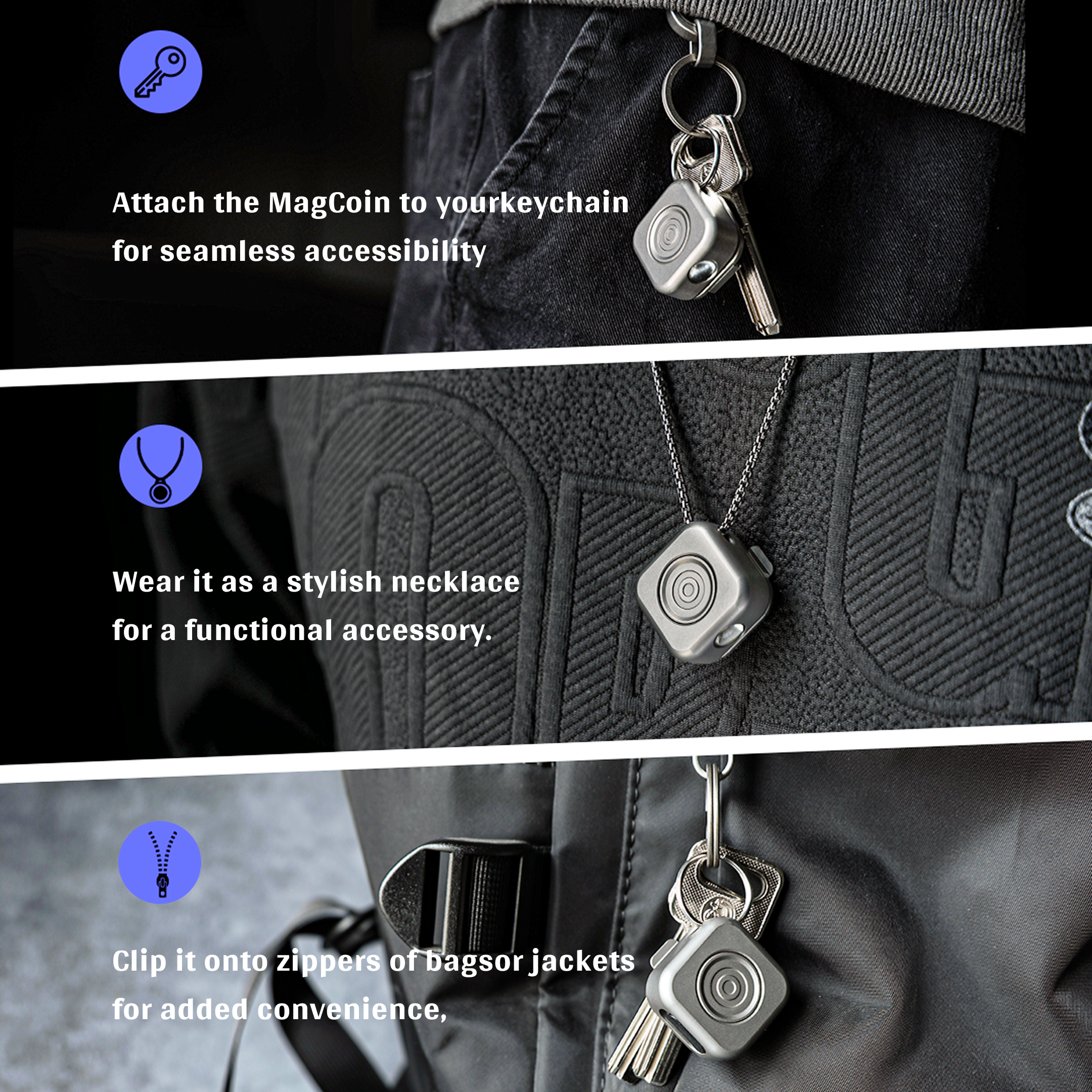 MagCoin - Titanium Magnetic Quick-Release Micro Flashlight