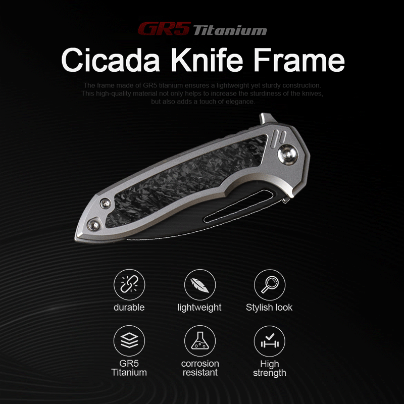 The Cicada Knife: Ti Handle with M390 Blade EDC Knife