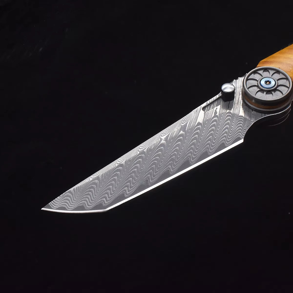 SolarFlame - Damascus EDC Folding Knife