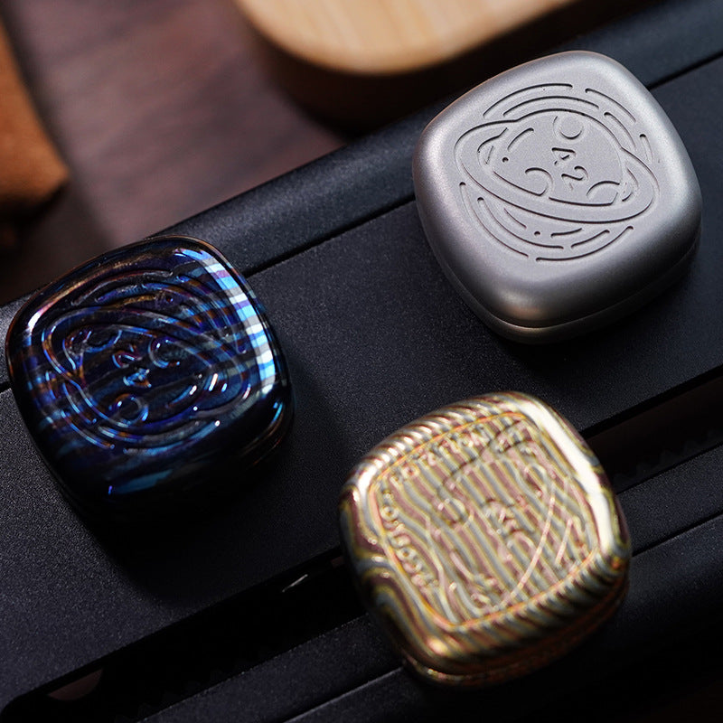 Cross-Lock Metal Push Fidget Slider:EDC Stress Relief Clicking Coin Toy