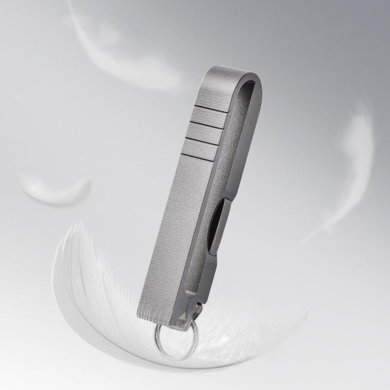 Quick-Release Titanium Keychain Clip with Tweezers