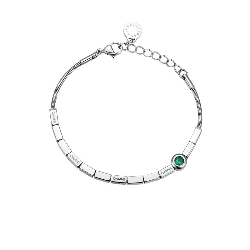 Cosmic Prism - Unisex Geometric Steel Cube Link Bracelet