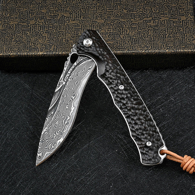 Black Stallion: VG10 Damascus Steel Folding Artisan EDC Knife