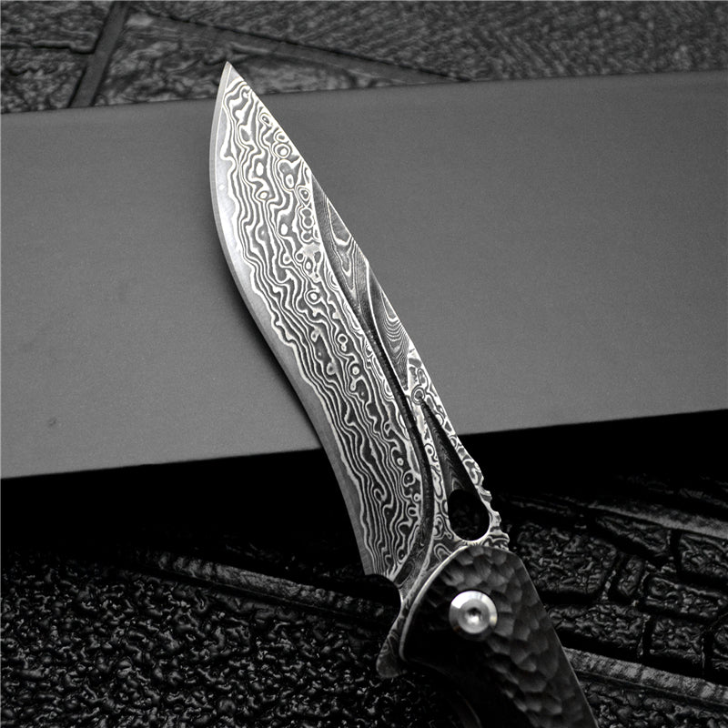 Black Stallion: VG10 Damascus Steel Folding Artisan EDC Knife