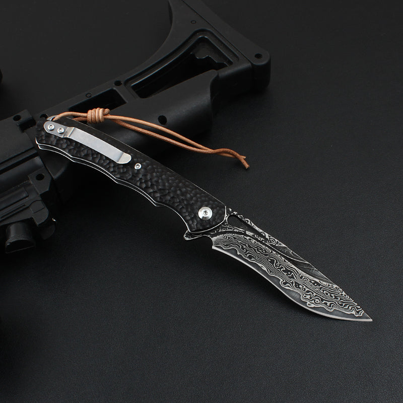 Black Stallion: VG10 Damascus Steel Folding Artisan EDC Knife