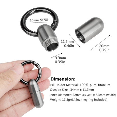 ADD ONS: Titanium Keychain Pill Holder