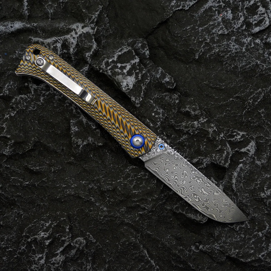 Winged Avian:Two-Tone Damascus Steel Tactical EDC Folding Knife