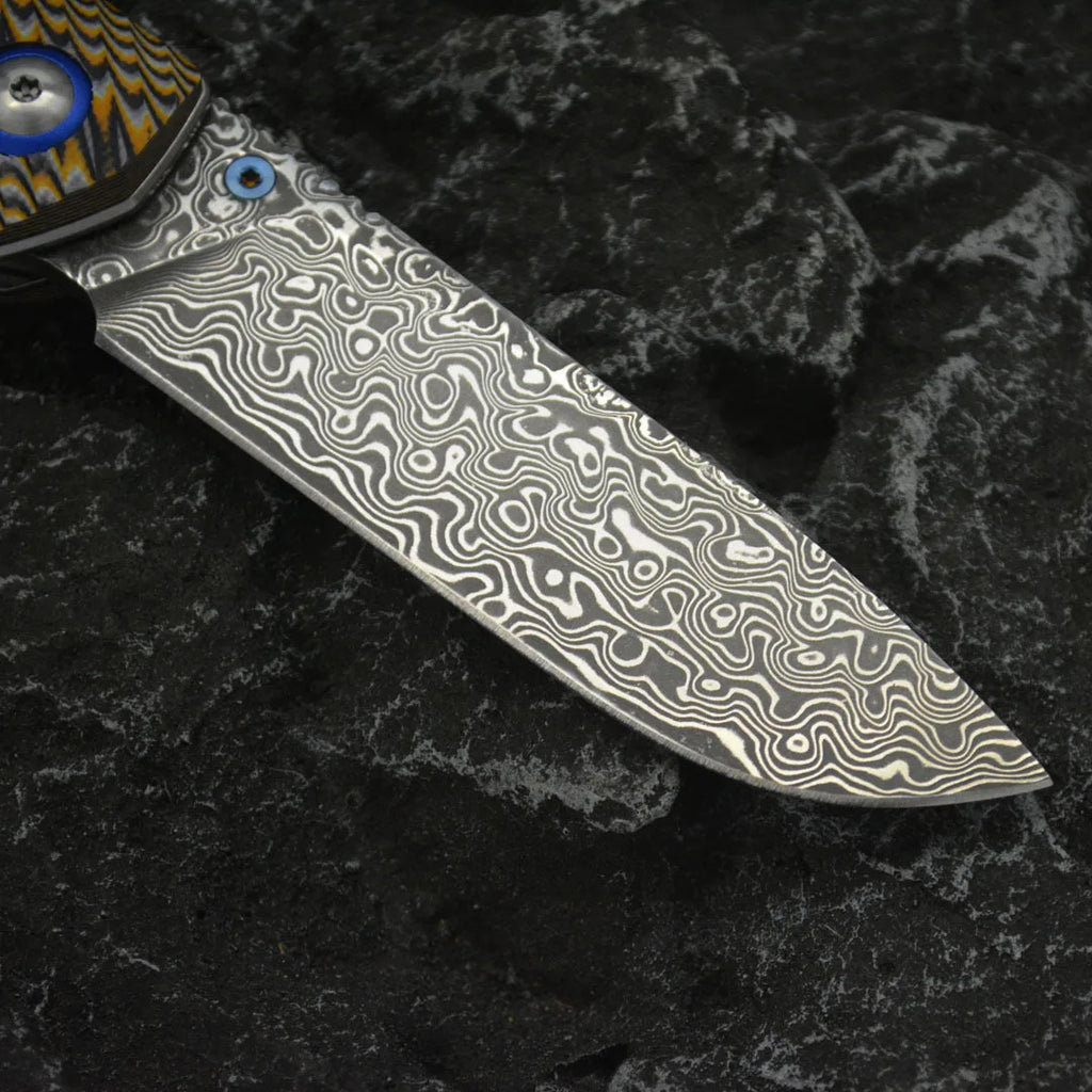 Winged Avian:Two-Tone Damascus Steel Tactical EDC Folding Knife